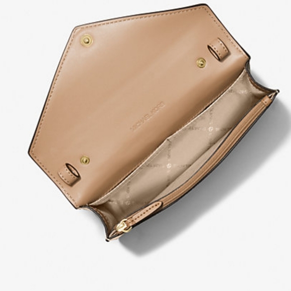 Michael Kors Jet Set Travel Flap Clutch Crossbody Bag - Pale Gold *NWT* - Picture 3 of 10